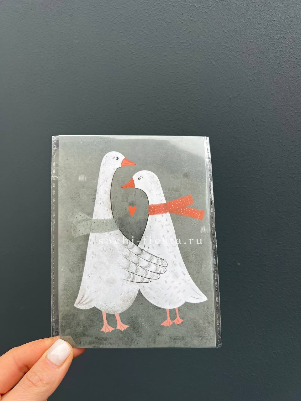 Открытка к букету "Гуси” в Хосте и Кудепсте