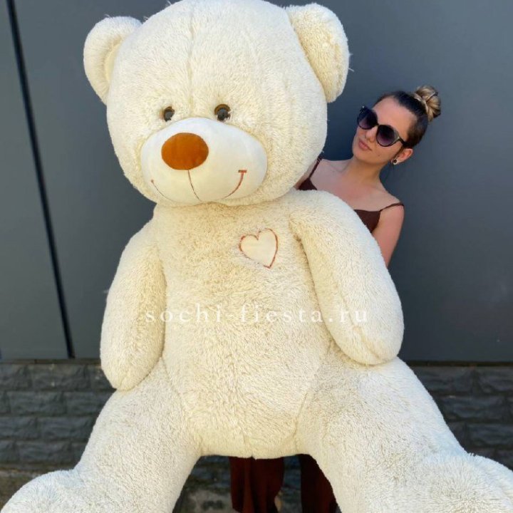 Белый плюшевый мишка XL в Хосте и Кудепсте