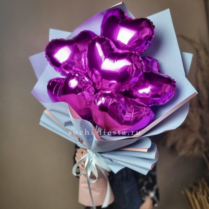 Букет из шаров сердец  в Хосте и Кудепсте