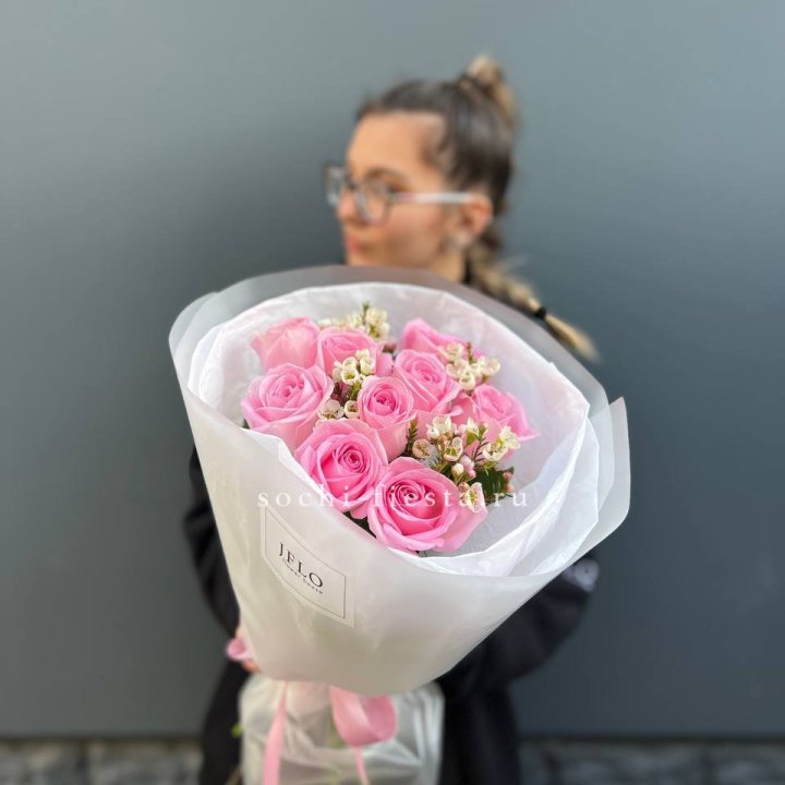 Букет розовых роз Нежность в Хосте и Кудепсте