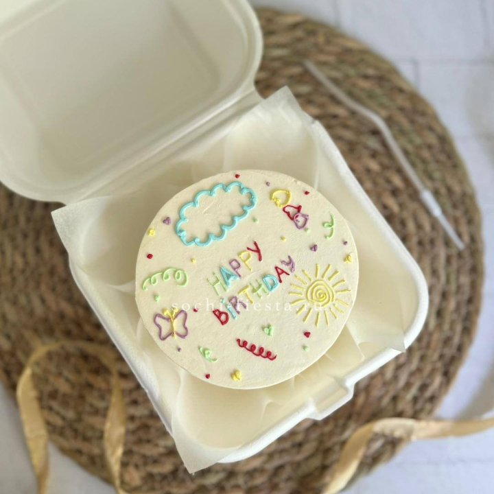 Бенто-торт "С днем рождения!"  с доставкой в Хосте и Кудепсте