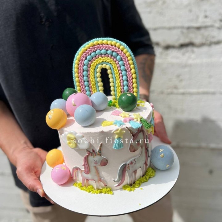 Торт "Радуга с единорогом" с доставкой в Хосте и Кудепсте