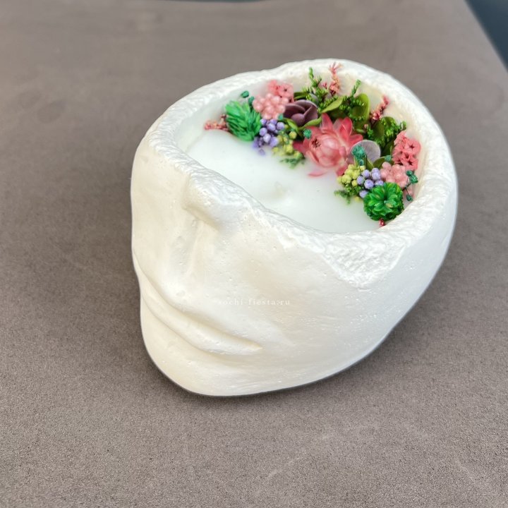 Свеча ароматическая в гипсе Face в Хосте и Кудепсте