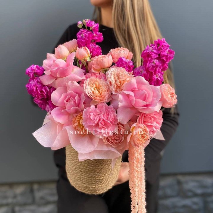 Джутовое кашпо "Crimson" в Хосте и Кудепсте