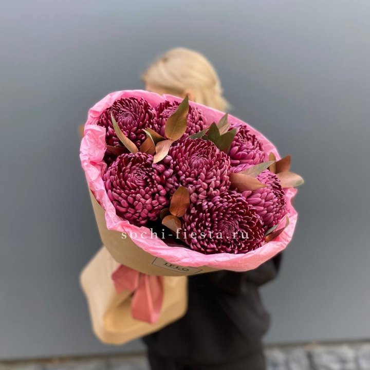 7 Хризантем Бигуди в золоте в Хосте и Кудепсте