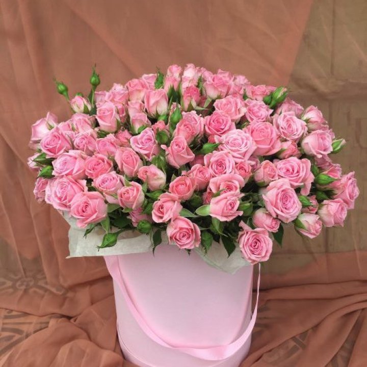 Кустовые розы в коробке в Хосте и Кудепсте