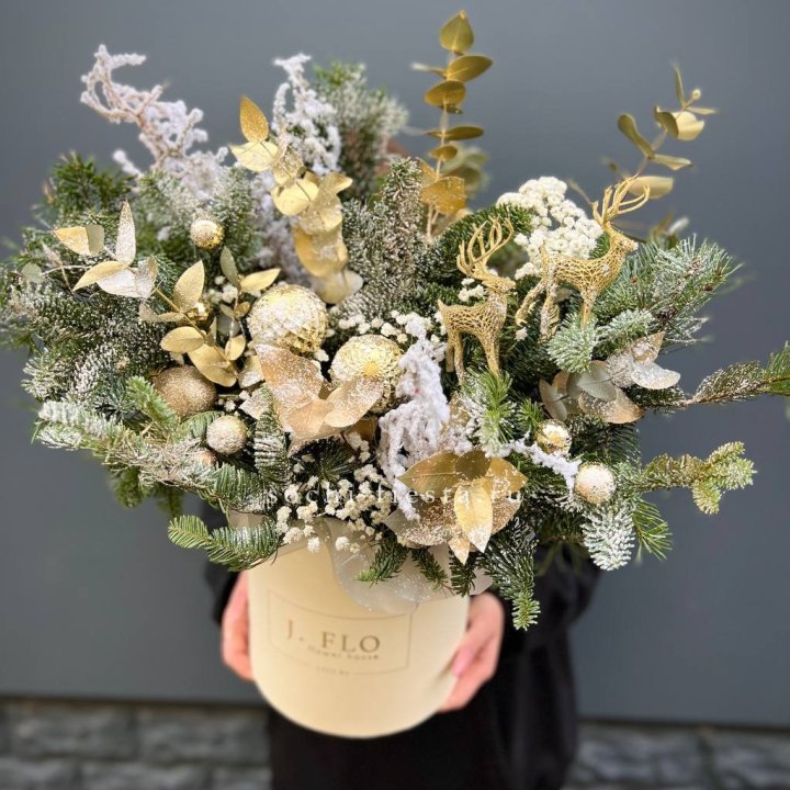 Композиция декоративная "Merry Christmas Box3" в Хосте и Кудепсте