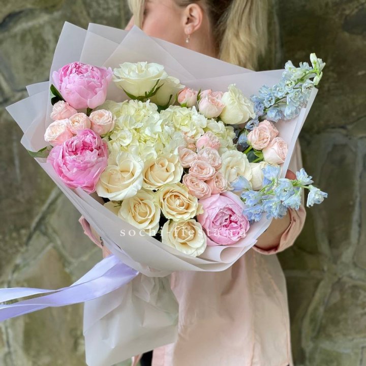 Букет с пионами "Богема" в Хосте и Кудепсте