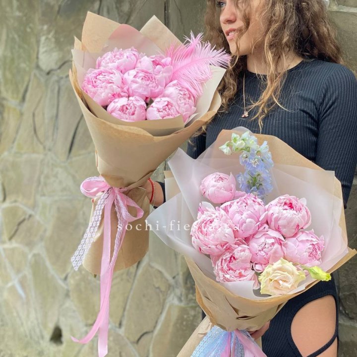 7 зефирных пионов  в Хосте и Кудепсте