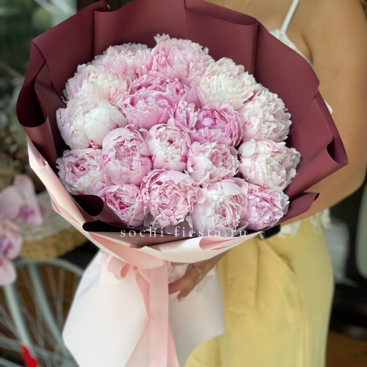 Букет с пионами №5 в Хосте и Кудепсте
