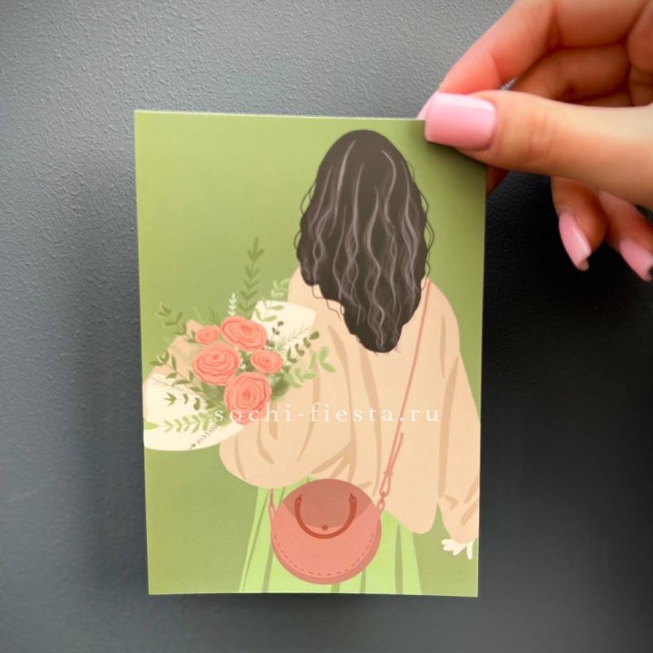 Открытка к букету "Потрясающая девушка" в Хосте и Кудепсте