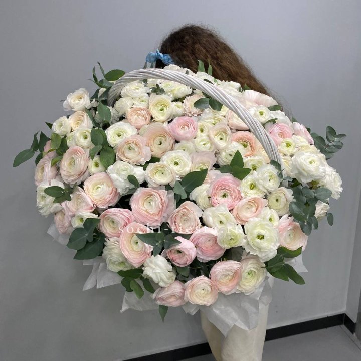 Ранункулюсы в корзине в Хосте и Кудепсте