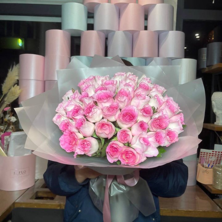  51 розовых роз в Хосте и Кудепсте