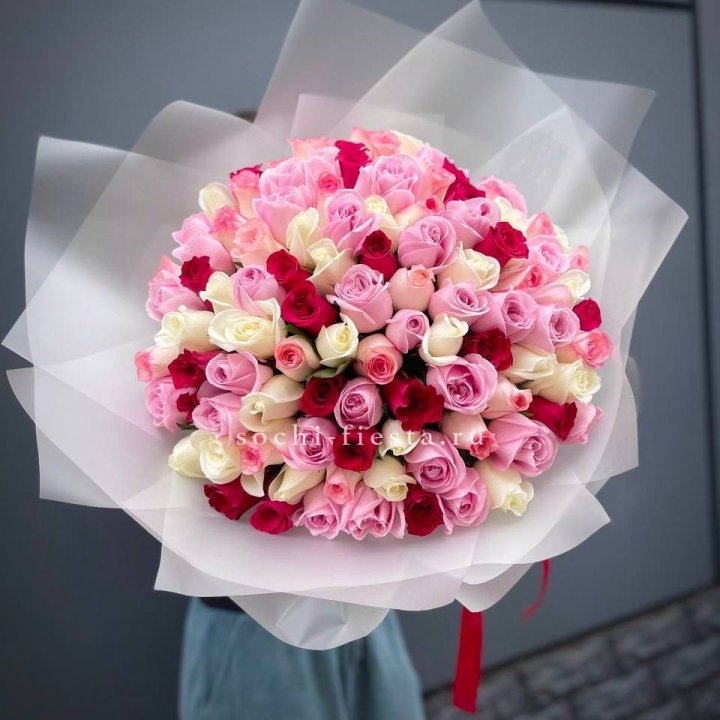 101 разноцветная роза Carousel в Хосте и Кудепсте