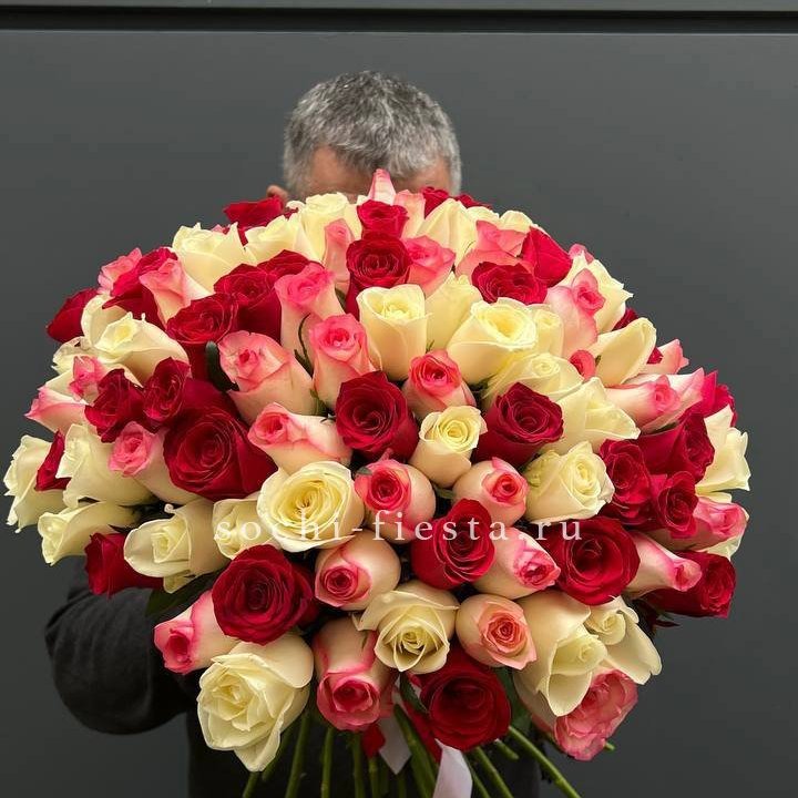 101 разноцветная роза Джули в Хосте и Кудепсте