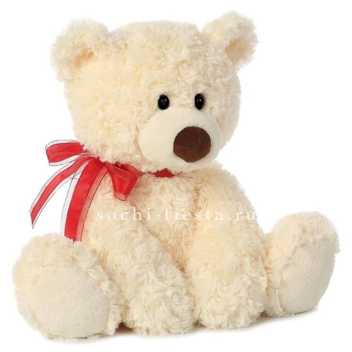 Белый плюшевый мишка M в Хосте и Кудепсте
